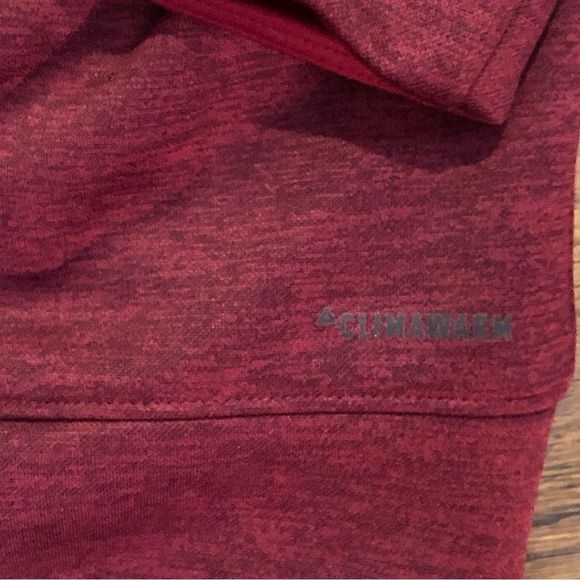 ADIDAS Mens CLIMAWARM Wine Sweatshirt Grey Blue Hoodie, Chest Logo Sz XL - Picture 5 of 7